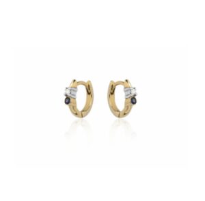 Argola North Star 2bez em ouro amarelo 18k com Safira azul e Diamante