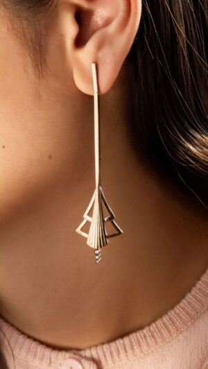 Alternative view of Brinco Linnea G em ouro rosé 18k com Diamantes