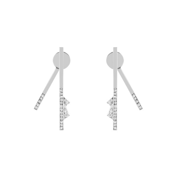 Brinco Gabi P em ouro branco 18k com Diamantes