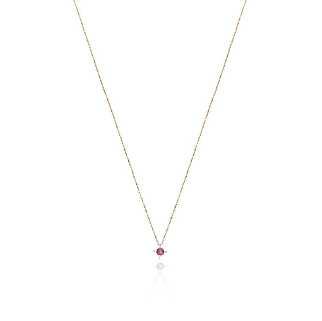 Colar Chakra Estrela em ouro amarelo 18k e Rubelita