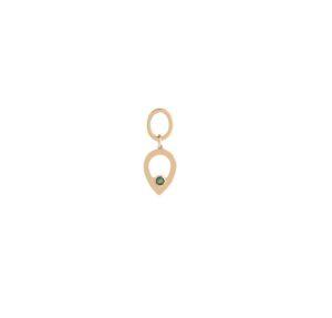 Pingente Folha de Louro em ouro amarelo 18k e Esmeralda