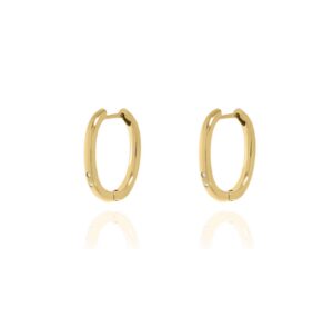 Argola Flora em prata 950 com banho de ouro amarelo 18k e Diamantes