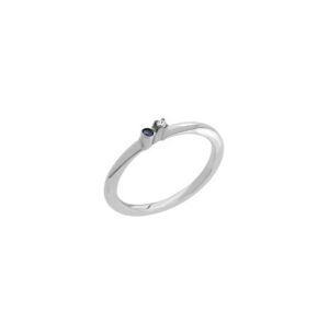 Anel North Star 2bez em ouro branco 18k com Safira Azul e Diamante