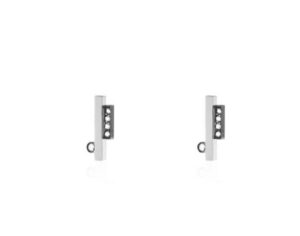Brinco Vigas P em ouro branco 18k e Diamante