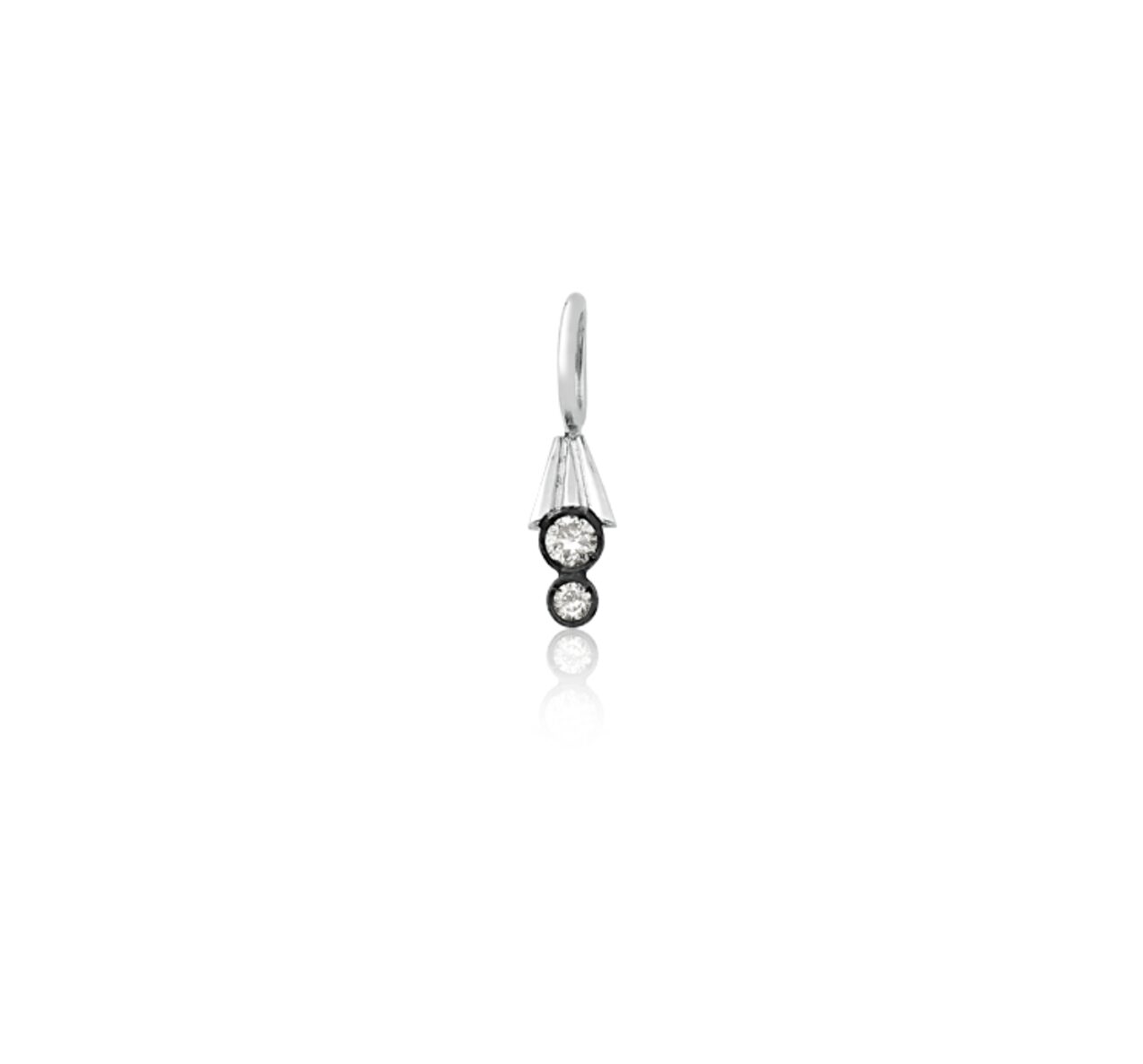 Pingente Hoops P em ouro branco 18k com Diamantes