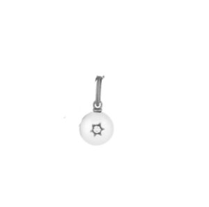 Pingente Papoula G em ouro branco 18k com Pérola e Diamante