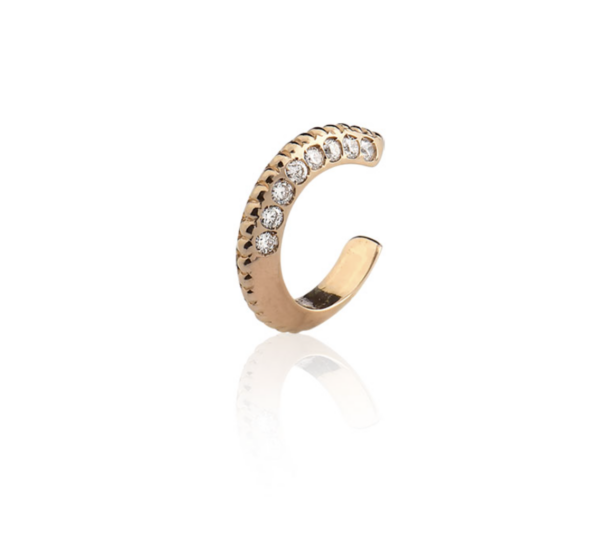 Brinco Ying Yang em ouro amarelo 18k e Diamantes